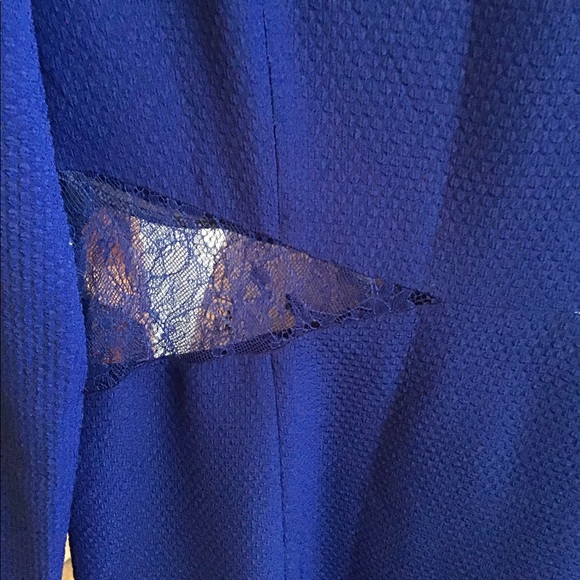 Sandro Royal Blue Jersey Mini w Lace 3 - Picture 2 of 6